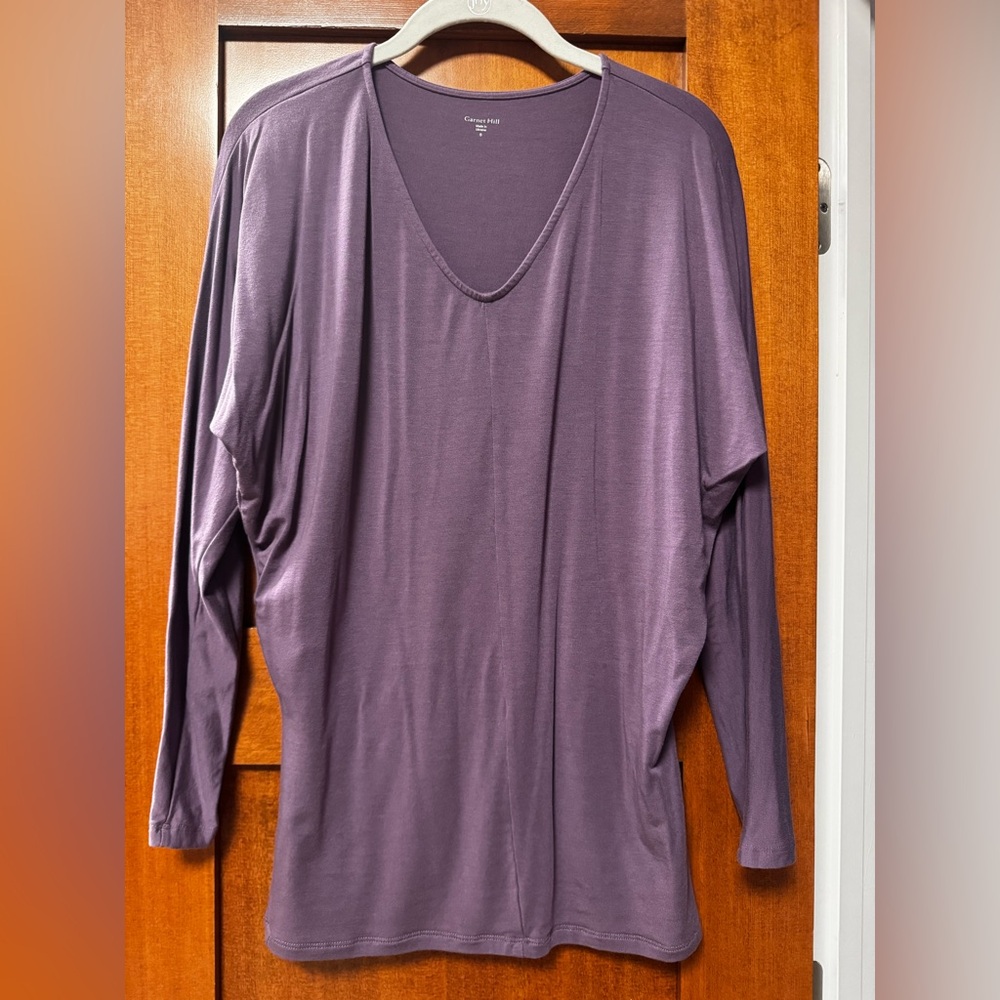 Garnet Hill Lavender Long Sleeve Top